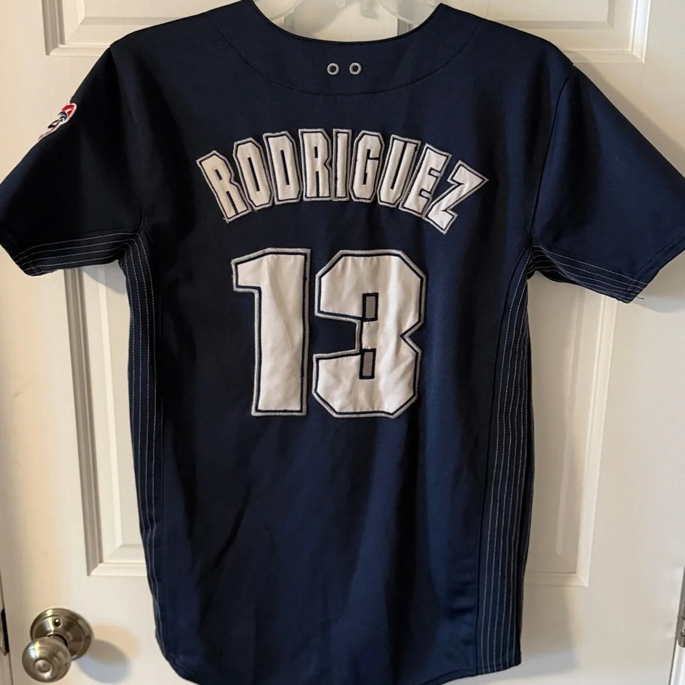 Majestic Boy’s New York Yankees Number 13 Rodriguez Baseball Jersey  Large